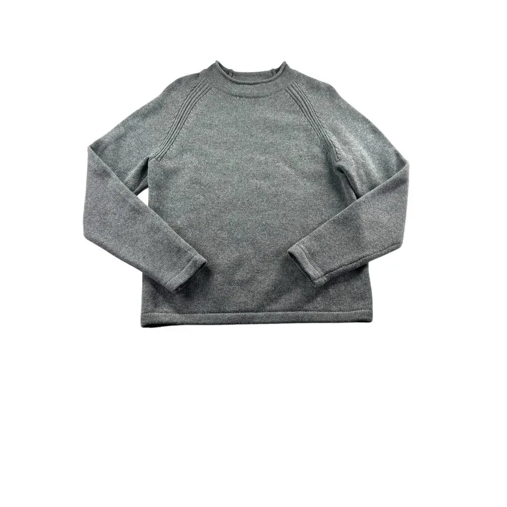 J.Crew Always Roll Neck Merino Wool Blend Sweater Womens S/M Grey Long Sleeve